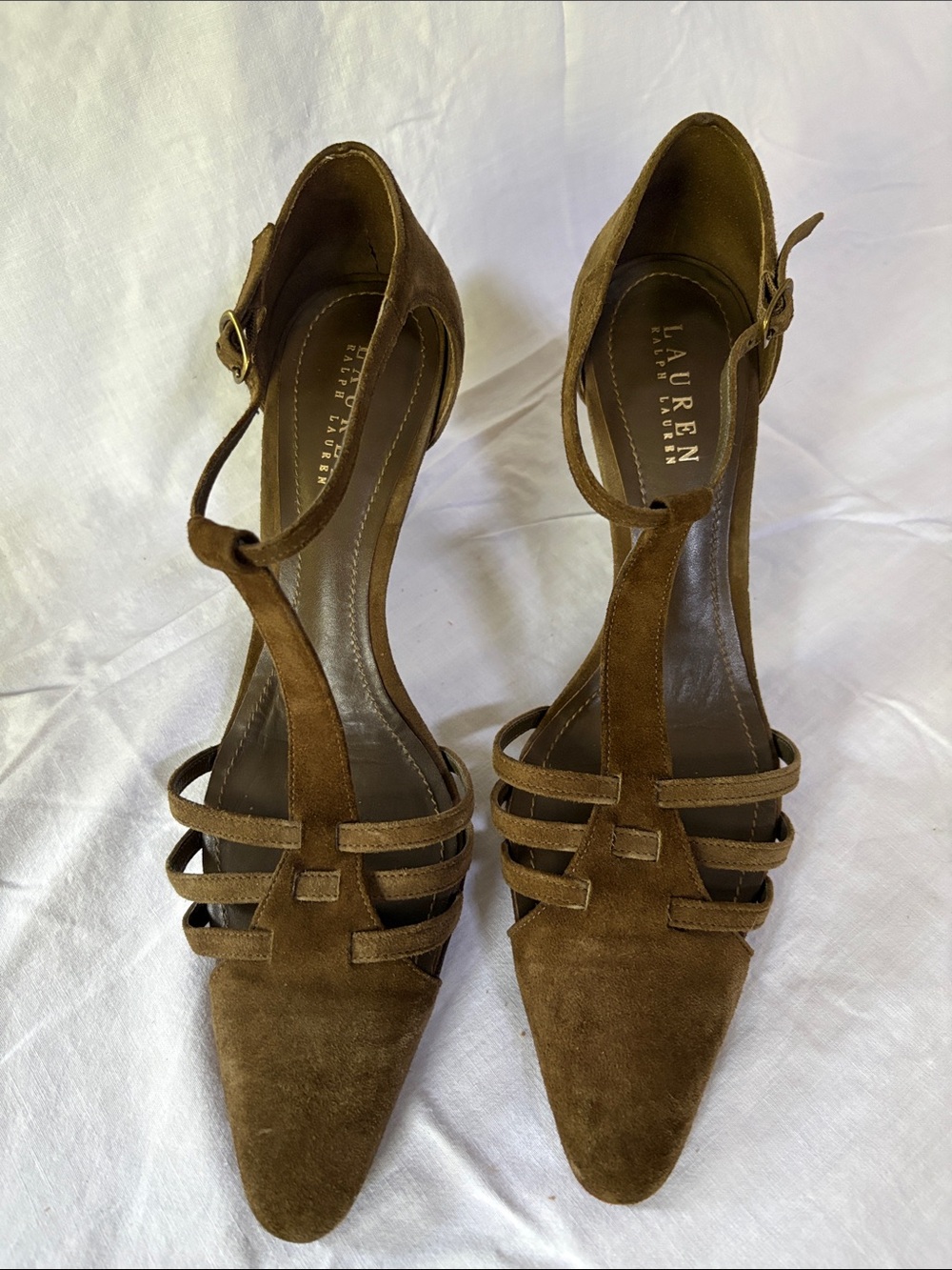 Lauren Ralph Lauren Suede T-Strap